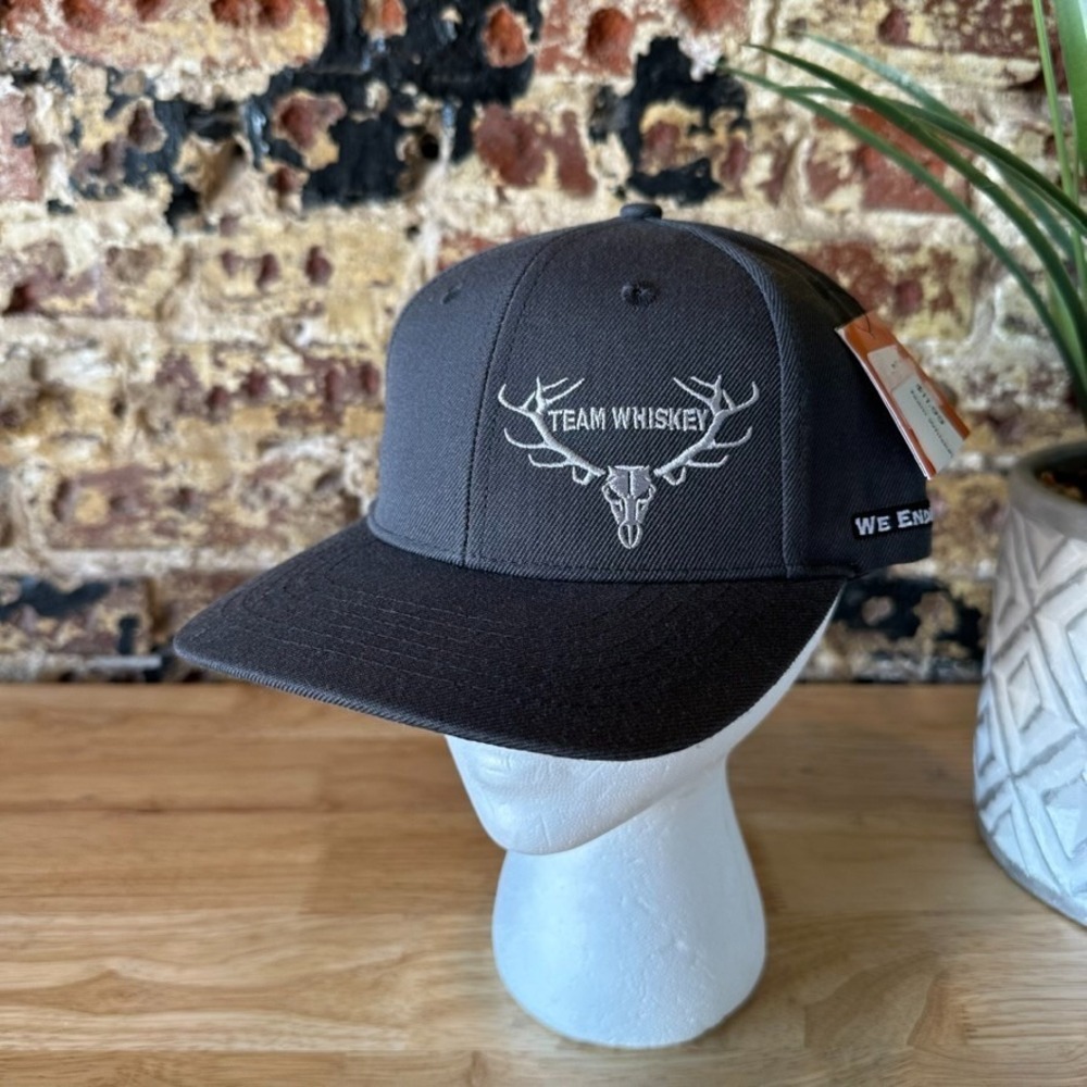 TEAM WHISKEY "We Endure" Gray Snapback Trucker Hat - Art Under Bill NEW
